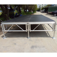 Scène portable en aluminium avec pieds réglables, revêtement antirouille, plateau antidérapant pour mariage en plein air, concert, performance
