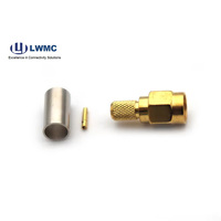 Precio de fábrica, Conector de crimpado de enchufe para Cable RG58, cable conector macho RP SMA