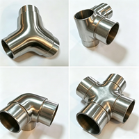 Raccord coudé d'angle en acier inoxydable 304 316, 2 voies, 3 voies, 4 voies pour tube rond et carré, pour garde-corps intérieur et extérieur