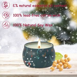 Ensemble de bougies parfumées pour la maison de Noël - 4 bougies décoratives en boîte avec des personnages festifs, idéal pour offrir en cadeau de Noël - Product Image 2