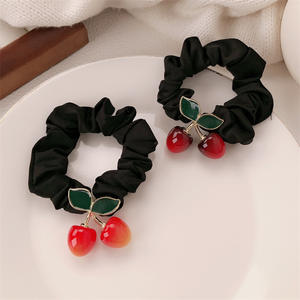 ที่คาดผมสไตล์เรโทรลายเชอร์รี่ วัสดุโลหะผสม ดีไซน์เรียบง่าย พร้อมยางรัดผมยืดหยุ่นสูง อุปกรณ์เสริมสำหรับมัดผมหางม้า - Product Image 3