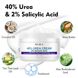 Crème pour les pieds OEM/ODM à 40 % d'urée, 100 g, éliminateur de callosités pour peaux rugueuses, épaisses et sèches, avec 2 % d'acide salicylique, hydratante et réparatrice - Product Image 2
