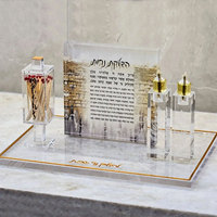 Support de Chandelle en Acrylique Moderne Personnalisé pour Décoration Juive, Cadeau de Hanouka et de Shabbat, Support de Bénédiction en Lucite Écologique, Montage Facile