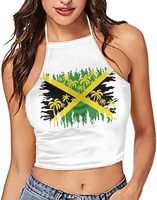 Sumer Vacation Factory Direct Drapeau Jamaïcain Imprimé Été Femme Top Sans Manches Rasta Vêtements