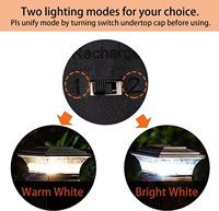 Lampes solaires modernes CXS pour poteaux de jardin, éclairage LED pour terrasse et clôture, deux modes d'éclairage blanc chaud/blanc brillant, pour poteaux en plastique 4x4