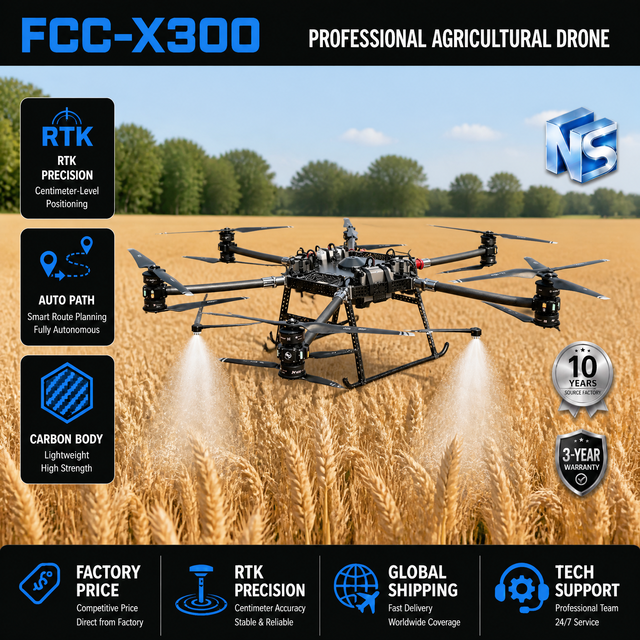Farm Sprayer Drone UAV with Engine & Motor for Pesticide Application and Fertilizer Spreading 150kg Weight FCC-X300