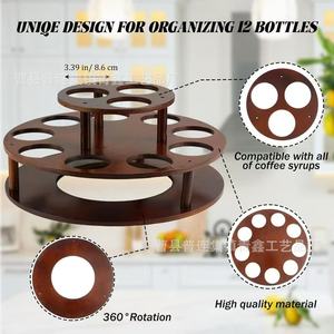 Wooden Spice Rack 44cm 360 Degree Rotating Multi Layer Round Storage For <b>Kitchen</b> Condiments - Product Image 4