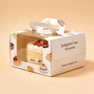 Cajas de Embalaje de Papel para Panadería con Diseño Impreso Personalizado del Fabricante, Cajas Reciclables para Alimentos, Cumpleaños, Bodas, Tiramisú, con Ventana - Product Image 5