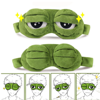 Masque de sommeil en peluche amusant et créatif en forme de grenouille 3D, masque pour les yeux pour dormir