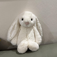 Nouvelle Peluche Jelly Cat Lapin Bonnie à Oreilles Étoilées Blanches, Poupée Lapin Timide, Coussin Cadeau Vente en Gros