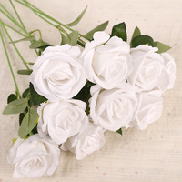 Fabrik-Großhandel Einzelne Samt-Rosen für Hochzeit und Heimdekoration in Rosa / Rot / Weiß Künstliche Rosenblumen