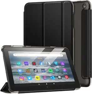 Coque MoKo pour Amazon Kindle Fire 7 2022 dernier modèle 7 "en cuir PU avec coque arrière translucide dépolie