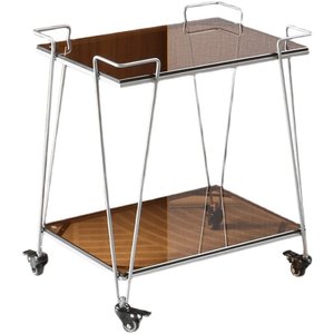 Chariot mobile commercial en fer robuste à 4 roues pour aliments et boissons, design minimaliste, pour hôtels, restaurants et usage domestique, 2 étagères - Product Image 6