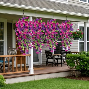 Grandes <span class=keywords><strong>fleurs</strong></span> artificielles en soie plastique - Guirlandes d'eucalyptus et de volubilis, <span class=keywords><strong>fleurs</strong></span> trompette pour décoration murale, idéales pour mariages en extérieur et la maison - Product Image 1