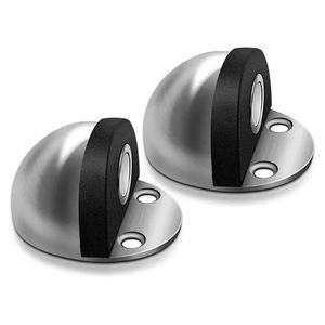 Butée de porte en acier inoxydable, hémisphérique, avec fixation au sol en caoutchouc, magnétique, anti-collision, design minimaliste - Product Image 1