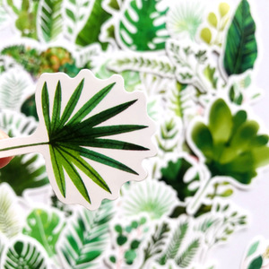 60PCS Mini pianta verde fiore piccolo Cactus foglia di palma auto da parete frigo bagagli laptop <span class=keywords><strong>adesivi</strong></span> impermeabili - Product Image 5