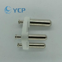 Connecteur d'insertion électrique en laiton de haute qualité à 3 broches, accessoires pour la prise à support creux pour l'Afrique du Sud, l'Inde et le Népal