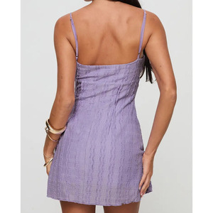Vestido plisado fruncido para mujer, vestido con tirantes finos y escote sin tirantes para mujer - Product Image 3