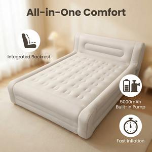 Kasur Angin Tiup PVC Custom dengan Lapisan Flocking, Portabel, Lipat, untuk Rumah, Dalam Ruangan, Luar Ruangan, Berkemah, Dilengkapi Pompa Bawaan - Product Image 6