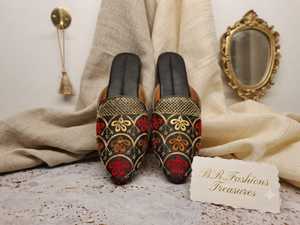Elegantes Sandalias Planas Bordadas a Mano para Mujer, con Suela de Lámina, Elegantes, Cómodas, Étnicas, Ligeras, para Bodas al Aire Libre - Product Image 4