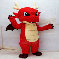 Costume de mascotte de dragon de feu de conception de poupée de logo personnalisé personnage de dessin animé 3D épreuvage bulle sculpture entreprise accessoires de costume d'animation