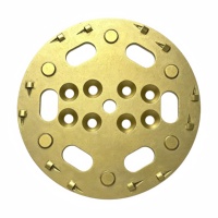 Plaque de ponçage hybride professionnelle en métal de 250 mm, 10 PCD + 6 boutons, grain grossier 60/80 pour l'élimination de la colle époxy épaisse et la préparation des sols