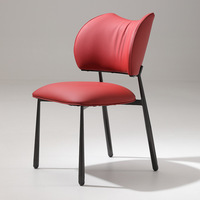 Chaise de salle à manger pour usage domestique, style italien minimaliste, luxe léger, esthétique haut de gamme, chaise design moderne, hôtel, restaurant, cuir véritable