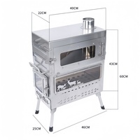 Estufa de Leña para Camping con Horno, de Acero Inoxidable, Portátil, para Calentar Tiendas de Campaña, Cocinar y Hornear, Modelo KX260B, Proveedor B2B