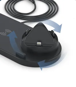 Estación de Carga Inalámbrica Todo en Uno, Carga Rápida de 15W para Samsung, para <span class=keywords><strong>iPhone</strong></span>, Reloj Inteligente, Soporte de Carga Inalámbrica para <span class=keywords><strong>Auriculares</strong></span> - Product Image 5