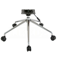 Base de chaise pivotante à 5 étoiles en aluminium réglable en hauteur avec roulettes