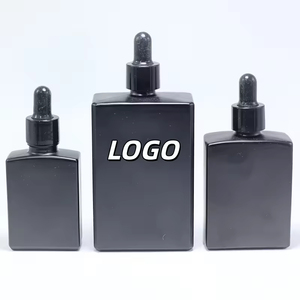 Fabricante y Proveedor de Botellas de Vidrio Esmerilado Negro Mate de 15ml, 30ml, 50ml y 100ml con Gotero para Suero, Aceite Esencial para Ojos - Product Image 1
