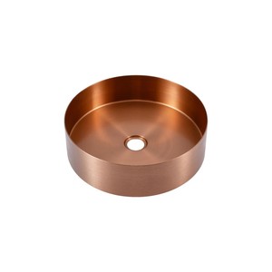 Golden Circular Light Luxury Stainless Steel Countertop Basin Handmade Single Basin for Hotels and Washrooms - Product Image 2