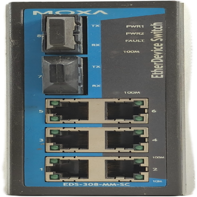 Moxa Industrial Ethernet Switch 8-port Mm Sc Fiber Din Eds-308-mm-sc New Original Industrial Automation Programmable Control Plc