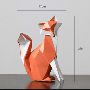 Statuette Personalizzate in Resina, Ornamenti Nordici Moderni Geometrici, Accessori Creativi per la Casa, Collezione di Figure di Volpi - Product Image 6
