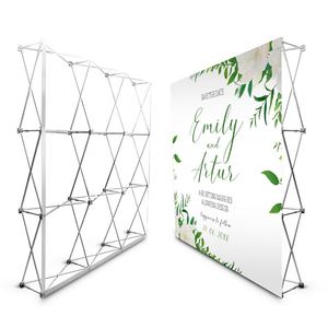 Custom Wholesale Exhibition Fabric Backdrop Pop up Booth Banner <b>Stand</b> Display - Product Image 1