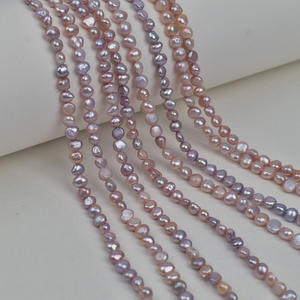 Baroque Purple Two-Sided Beaded String Natural <b>Freshwater</b> White <b>Pearl</b> Seedless DIY Raw Necklace <b>Bracelet</b> - Product Image 1