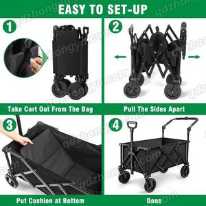 Chariot <span class=keywords><strong>de</strong></span> <span class=keywords><strong>jardin</strong></span> Callapisble à roues universelles silencieuses avec <span class=keywords><strong>banc</strong></span> pour le transport des fournitures <span class=keywords><strong>de</strong></span> <span class=keywords><strong>jardin</strong></span> <span class=keywords><strong>de</strong></span> camp d'épicerie - Product Image 4