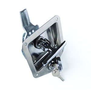 قفل بمقابض على شكل حرف T من الفولاذ المقاوم للصدأ 304 عالي الجودة، فضي اللون، مع مفتاحين، مقاوم للماء، غطاء مدمج، للأبواب الخلفية للمركبات والشاحنات، معتمد ISO9001 - Product Image 2