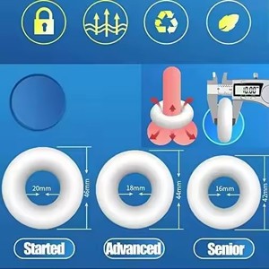 3 Pieces Different Size High <strong>Quality</strong> Elastic Silicone <strong>Penis</strong> Medical Food Grade for Male Delayed Ejaculation Cock Rings Set - Product Image 2