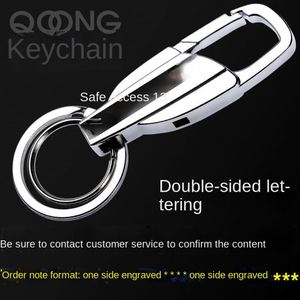 Le Qin Creative Lettering Zinc Alloy Car <b>Key</b> <b>Chain</b> Men's Waist Hanging Pendant with Double-Sided Engraving Gift - Product Image 3