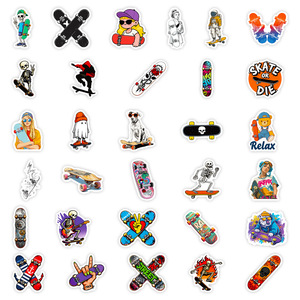 New 56 <b>Sheets</b> Cool Skateboard Stickers Creative Street Style Cool Skateboard Decoration Material Waterproof Graffiti Stickers - Product Image 3