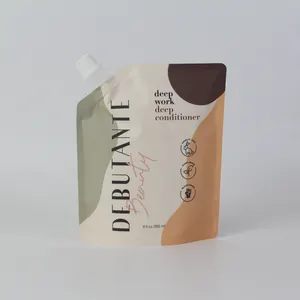 9Oz/265Ml Food Grade Custom Design Matte Afwerking Aluminiumfolie Plastic Tuit Zakje Voor Conditioner/Vloeibare Producten