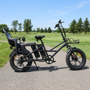 Vélo cargo électrique à longue portée avec double batterie au lithium, cadre en alliage d'aluminium à 7 vitesses <span class=keywords><strong>et</strong></span> siège pour bébé - Product Image 1