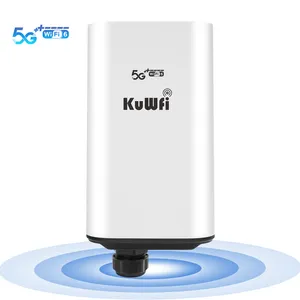 IP66 Waterproof KuWFi Wireless 5G Cpe 4pcs Omni-directional Antenna Cellular 2.5GE Port Outdoor Wifi6 5g Router With Sim Card S