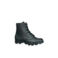 Bottines tactiques en cuir noir pleine fleur personnalisables avec fermeture éclair latérale
