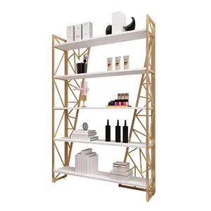 Wooden metal Display Shelf 5 Tier Cabinet Household/store showcase for books/cosmestic
