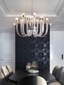 Hiện đại sang trọng LED treo trần đèn Premier <span class=keywords><strong>High</strong></span> <span class=keywords><strong>End</strong></span> Glass Chandelier ánh sáng mặt dây chuyền khách sạn biệt thự sảnh trang trí nội thất - Product Image 2