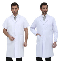 Blouse de Laboratoire Unisexe pour Médecins, Gown Médical Blanc, Uniforme Hospitalier Homme, Blouse Chirurgicale, Vêtement de Travail