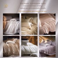 Set Sprei Jacquard Sutra Tencel 4 Pcs Sarung Selimut Sprei 2 Sarung Bantal Lembut Bernapas Warna Biru Perak Ukuran Queen King Pabrik