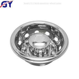 Couverture de <span class=keywords><strong>roue</strong></span> arrière universel en acier inoxydable, accessoire de luxe pour camion, remorque de voiture, 22.5 pouces - Product Image 5